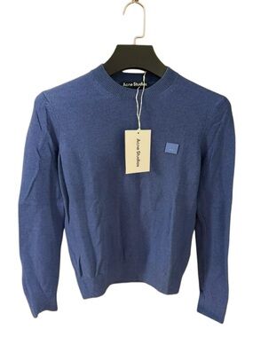 🚩steal Acne Studios Navy-Blue Crewneck Sweater